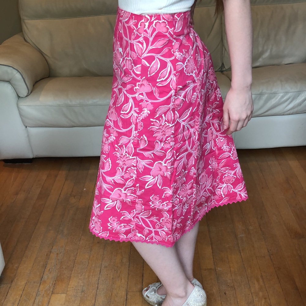 Live a Little pink floral printed skirt - Picture 2 of 7